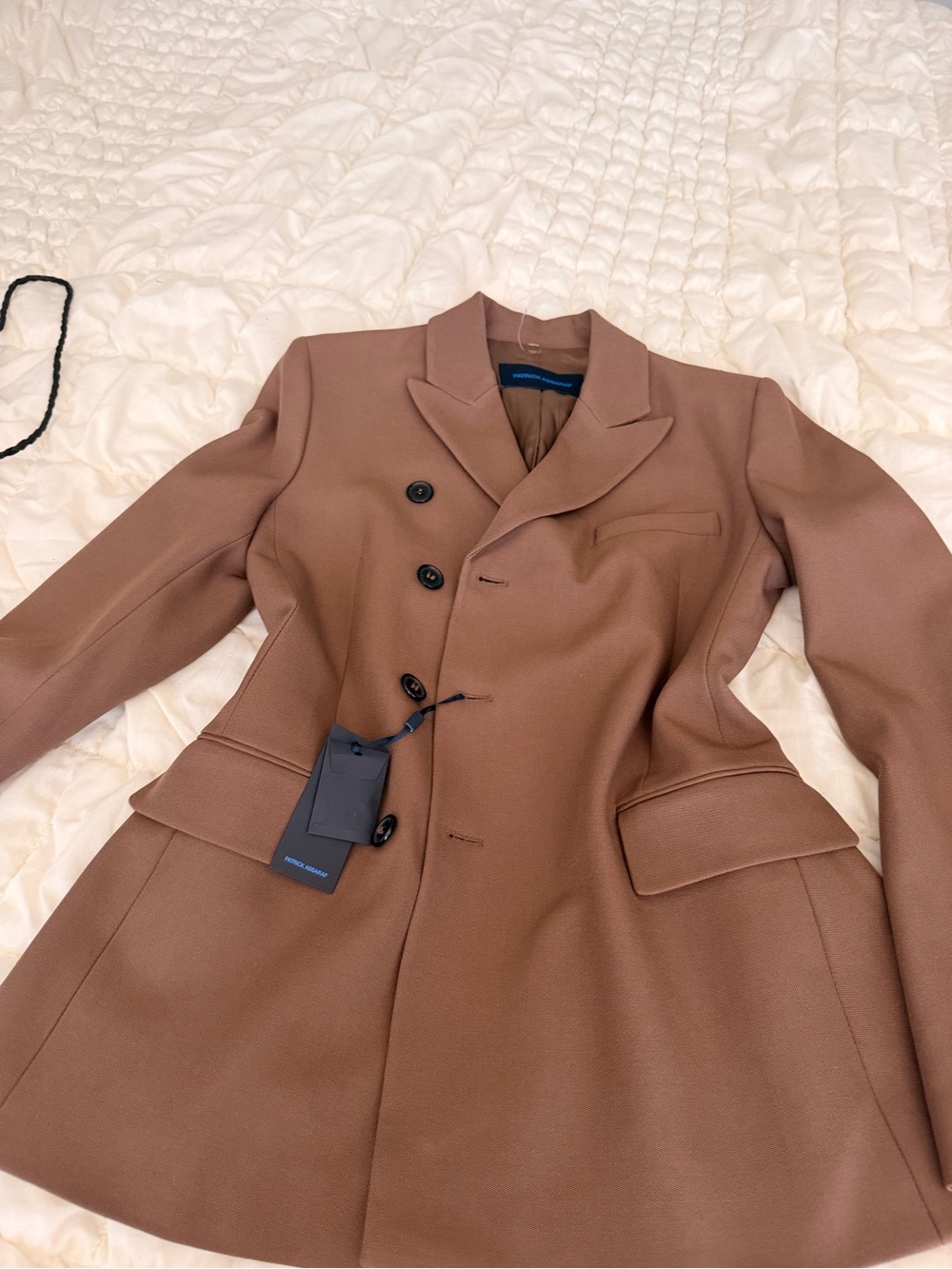Women's Brown Double-Breasted Blazer